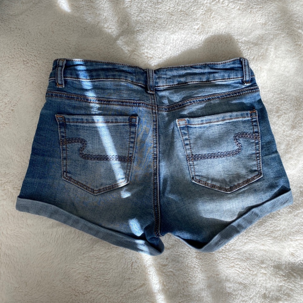 Blue denim shorts